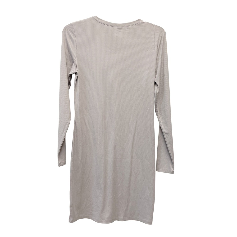 Wild Fable Women's Taupe Ribbed Henley Long Sleeve Mini Dress Size XL - Picture 3 of 6